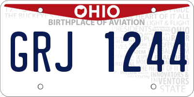 OH license plate GRJ1244