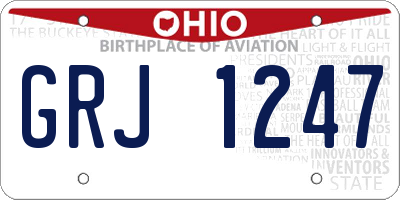 OH license plate GRJ1247
