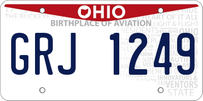 OH license plate GRJ1249