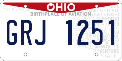 OH license plate GRJ1251