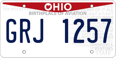 OH license plate GRJ1257