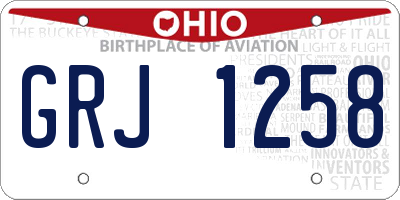 OH license plate GRJ1258