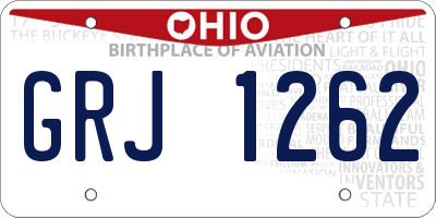 OH license plate GRJ1262