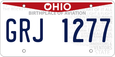 OH license plate GRJ1277
