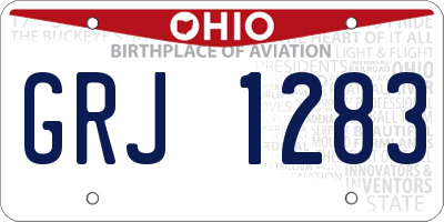 OH license plate GRJ1283