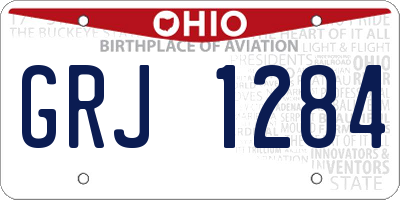 OH license plate GRJ1284