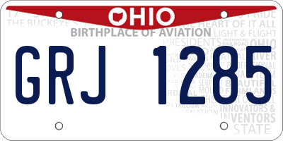 OH license plate GRJ1285