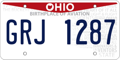 OH license plate GRJ1287