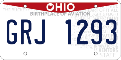 OH license plate GRJ1293
