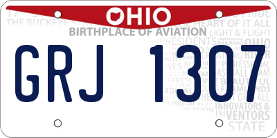 OH license plate GRJ1307