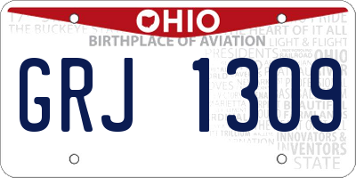 OH license plate GRJ1309