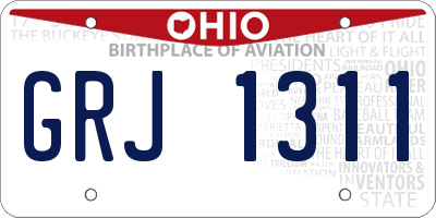 OH license plate GRJ1311