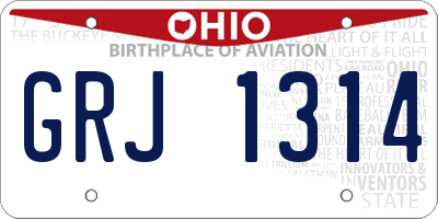 OH license plate GRJ1314