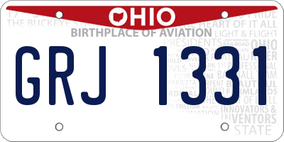 OH license plate GRJ1331