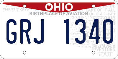 OH license plate GRJ1340