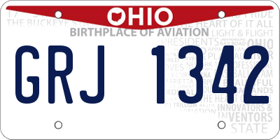OH license plate GRJ1342