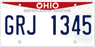 OH license plate GRJ1345