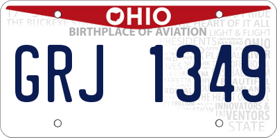 OH license plate GRJ1349