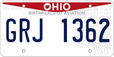 OH license plate GRJ1362