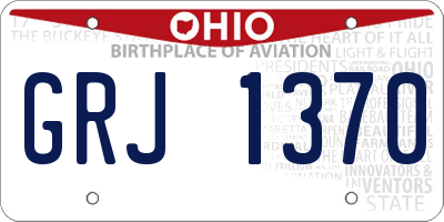 OH license plate GRJ1370
