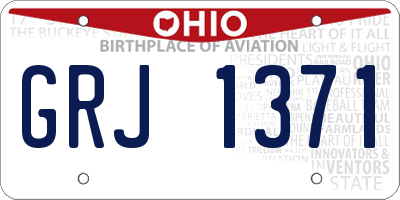 OH license plate GRJ1371