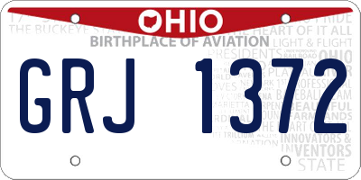 OH license plate GRJ1372