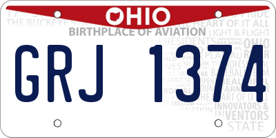 OH license plate GRJ1374