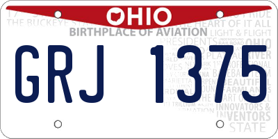 OH license plate GRJ1375