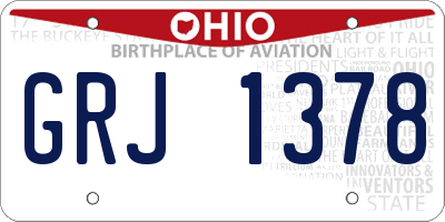 OH license plate GRJ1378