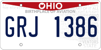 OH license plate GRJ1386