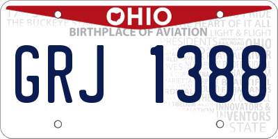 OH license plate GRJ1388