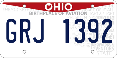 OH license plate GRJ1392