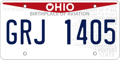 OH license plate GRJ1405