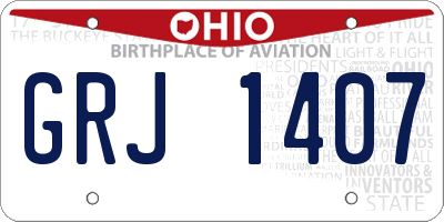 OH license plate GRJ1407