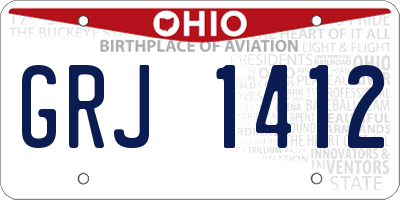 OH license plate GRJ1412