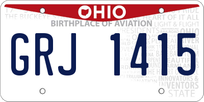 OH license plate GRJ1415