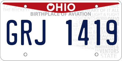 OH license plate GRJ1419