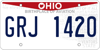 OH license plate GRJ1420