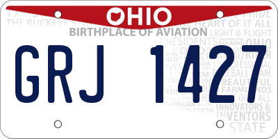 OH license plate GRJ1427