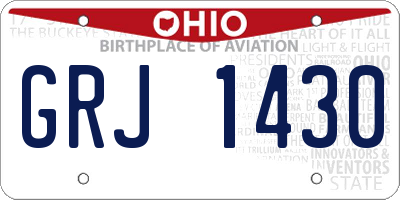 OH license plate GRJ1430