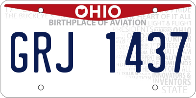 OH license plate GRJ1437