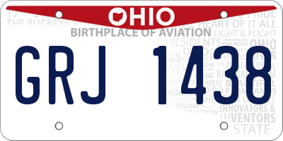 OH license plate GRJ1438