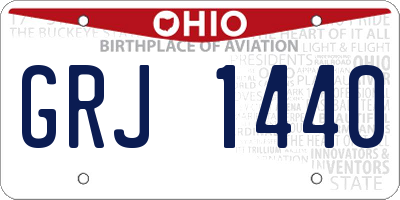 OH license plate GRJ1440
