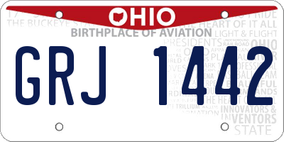 OH license plate GRJ1442