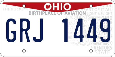 OH license plate GRJ1449