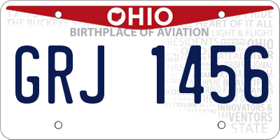 OH license plate GRJ1456