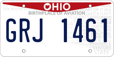 OH license plate GRJ1461