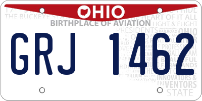 OH license plate GRJ1462