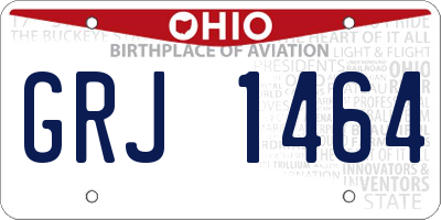 OH license plate GRJ1464