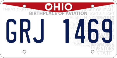 OH license plate GRJ1469